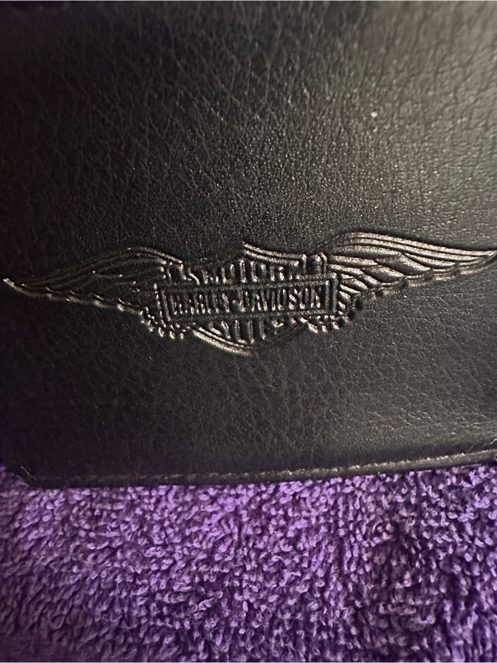 Harley-Davidson Black Leather Wallet with Winged Embossed Logo